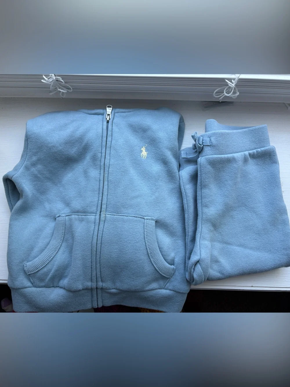 Baby - Ralph Lauren Light Blue Zip-Up Sweatshirt & Joggers Set